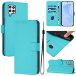 Custodia per telefono in pelle tinta unita effetto pelle con cordino, For Samsung Galaxy A22 4G