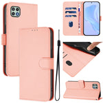 Custodia per telefono in pelle tinta unita effetto pelle con cordino, For Samsung Galaxy A22 5G / F42 5G