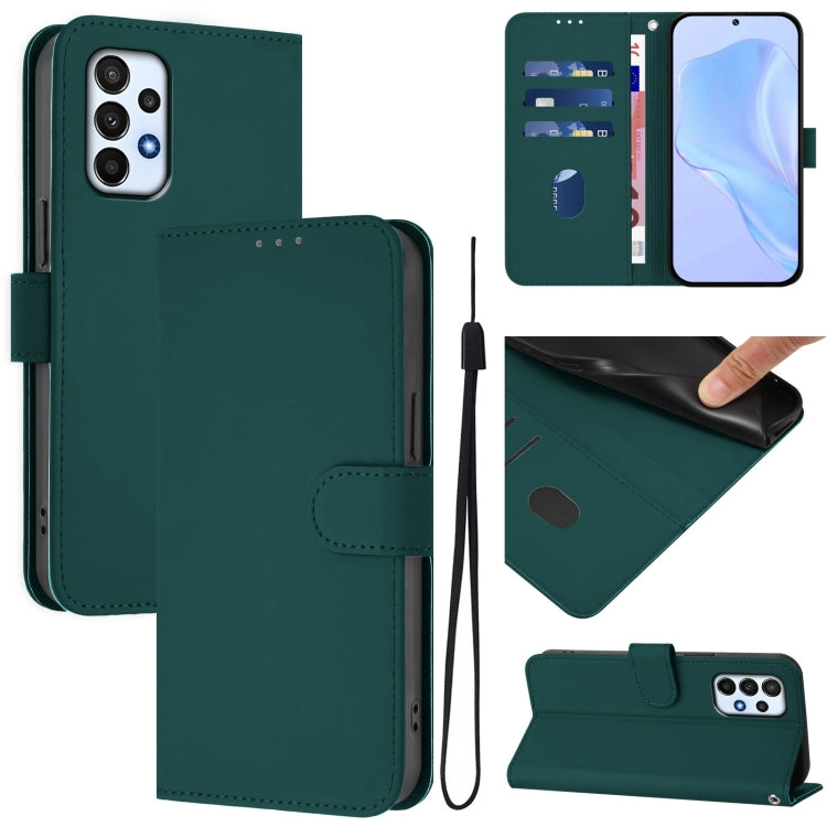 Custodia per telefono in pelle tinta unita effetto pelle con cordino, For Samsung Galaxy A23 4G / 5G / F23 5G