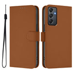 Custodia per telefono in pelle tinta unita effetto pelle con cordino, For Samsung Galaxy A24 4G Global