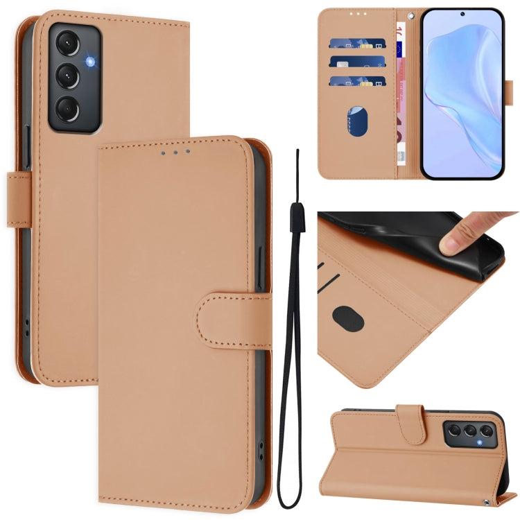 Custodia per telefono in pelle tinta unita effetto pelle con cordino, For Samsung Galaxy A24 4G Global