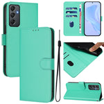 Custodia per telefono in pelle tinta unita effetto pelle con cordino, For Samsung Galaxy A24 4G Global