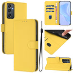 Custodia per telefono in pelle tinta unita effetto pelle con cordino, For Samsung Galaxy A24 4G Global