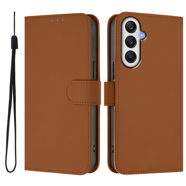 Custodia per telefono in pelle tinta unita effetto pelle con cordino, For Samsung Galaxy A25 5G Global