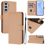 Custodia per telefono in pelle tinta unita effetto pelle con cordino, For Samsung Galaxy A25 5G Global