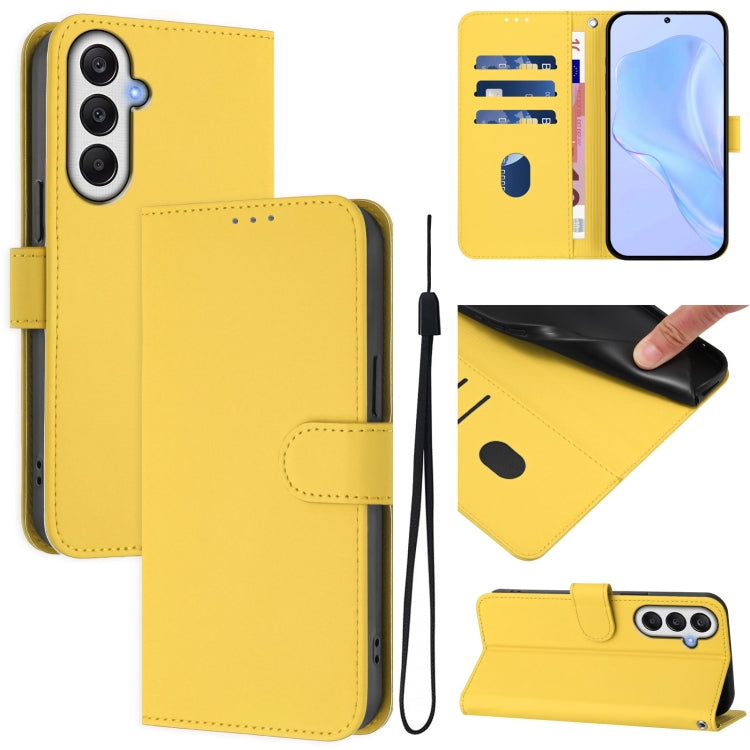 Custodia per telefono in pelle tinta unita effetto pelle con cordino, For Samsung Galaxy A25 5G Global