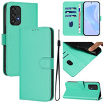 Custodia per telefono in pelle tinta unita effetto pelle con cordino, For Samsung Galaxy A33 5G