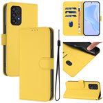 Custodia per telefono in pelle tinta unita effetto pelle con cordino, For Samsung Galaxy A33 5G