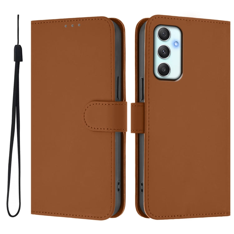 Custodia per telefono in pelle tinta unita effetto pelle con cordino, For Samsung Galaxy A34 5G