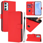 Custodia per telefono in pelle tinta unita effetto pelle con cordino, For Samsung Galaxy A34 5G