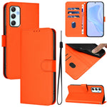 Custodia per telefono in pelle tinta unita effetto pelle con cordino, For Samsung Galaxy A34 5G
