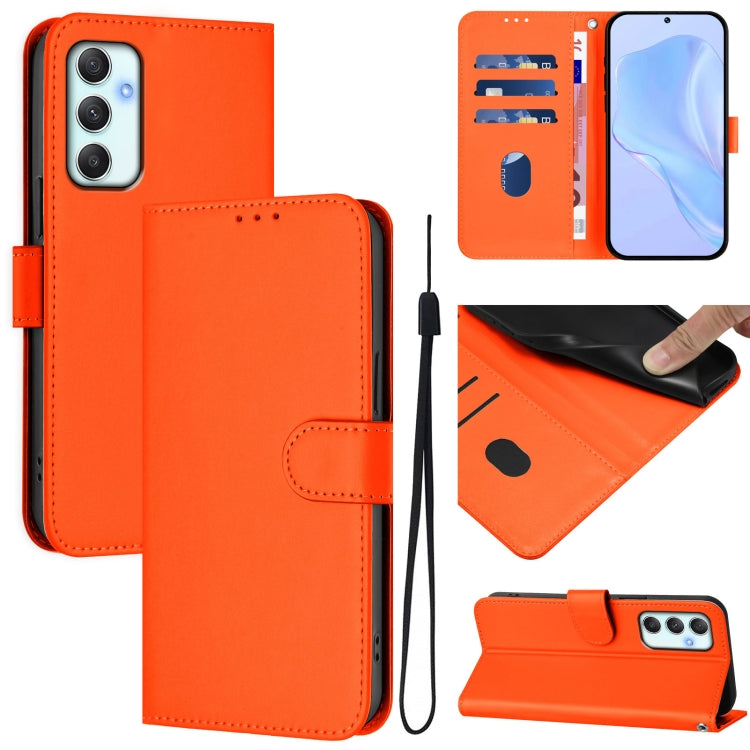 Custodia per telefono in pelle tinta unita effetto pelle con cordino, For Samsung Galaxy A34 5G