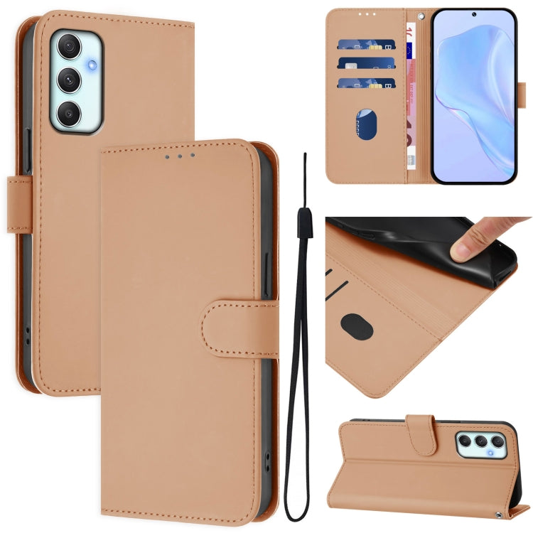 Custodia per telefono in pelle tinta unita effetto pelle con cordino, For Samsung Galaxy A34 5G