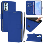 Custodia per telefono in pelle tinta unita effetto pelle con cordino, For Samsung Galaxy A34 5G