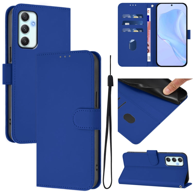 Custodia per telefono in pelle tinta unita effetto pelle con cordino, For Samsung Galaxy A34 5G
