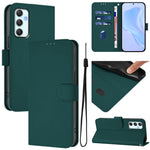 Custodia per telefono in pelle tinta unita effetto pelle con cordino, For Samsung Galaxy A34 5G