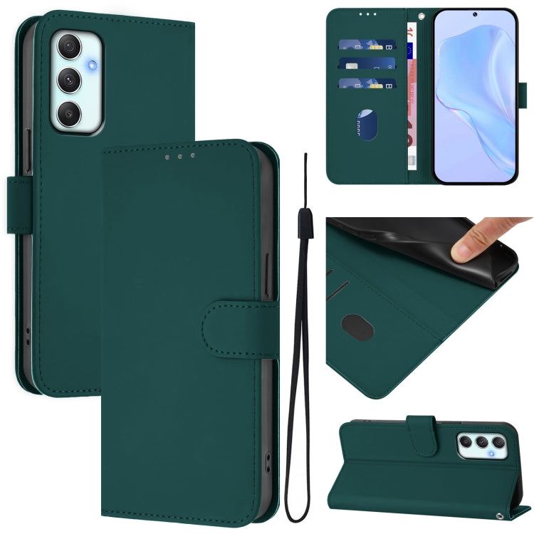 Custodia per telefono in pelle tinta unita effetto pelle con cordino, For Samsung Galaxy A34 5G
