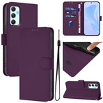 Custodia per telefono in pelle tinta unita effetto pelle con cordino, For Samsung Galaxy A34 5G