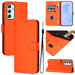 Custodia per telefono in pelle tinta unita effetto pelle con cordino, For Samsung Galaxy A35 5G