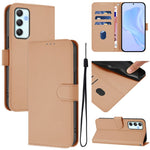 Custodia per telefono in pelle tinta unita effetto pelle con cordino, For Samsung Galaxy A35 5G