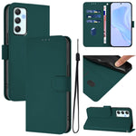 Custodia per telefono in pelle tinta unita effetto pelle con cordino, For Samsung Galaxy A35 5G