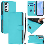 Custodia per telefono in pelle tinta unita effetto pelle con cordino, For Samsung Galaxy A35 5G