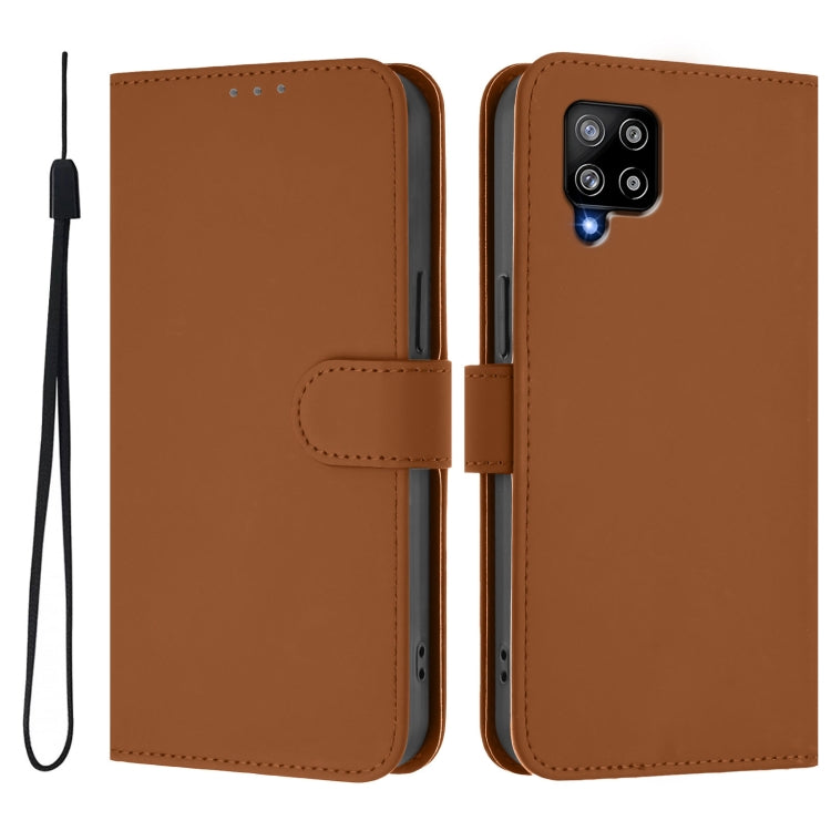 Custodia per telefono in pelle tinta unita effetto pelle con cordino, For Samsung Galaxy A42 5G / M42 5G