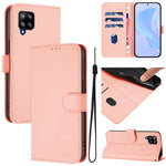 Custodia per telefono in pelle tinta unita effetto pelle con cordino, For Samsung Galaxy A42 5G / M42 5G