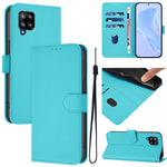 Custodia per telefono in pelle tinta unita effetto pelle con cordino, For Samsung Galaxy A42 5G / M42 5G