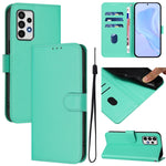 Custodia per telefono in pelle tinta unita effetto pelle con cordino, For Samsung Galaxy A52 4G / 5G / A52s 5G