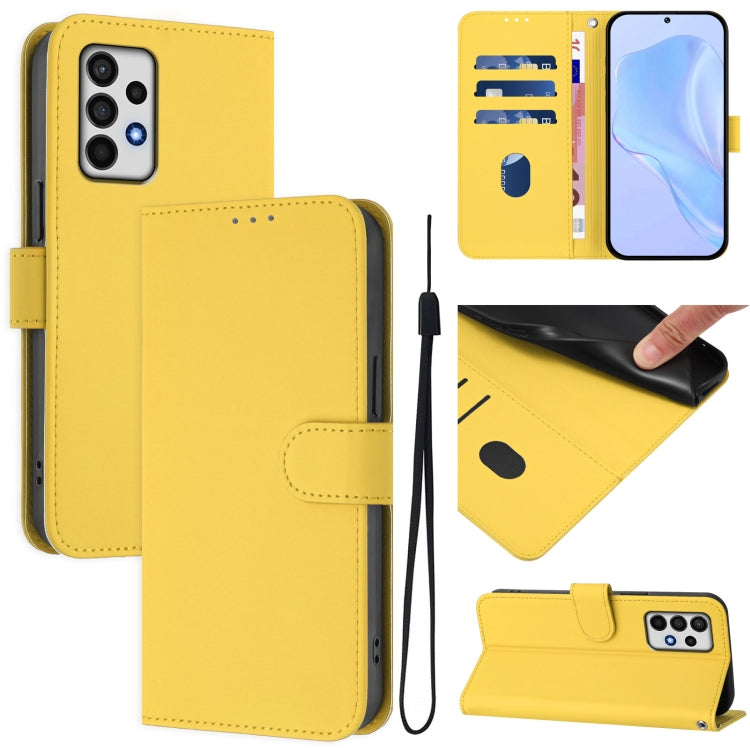 Custodia per telefono in pelle tinta unita effetto pelle con cordino, For Samsung Galaxy A52 4G / 5G / A52s 5G