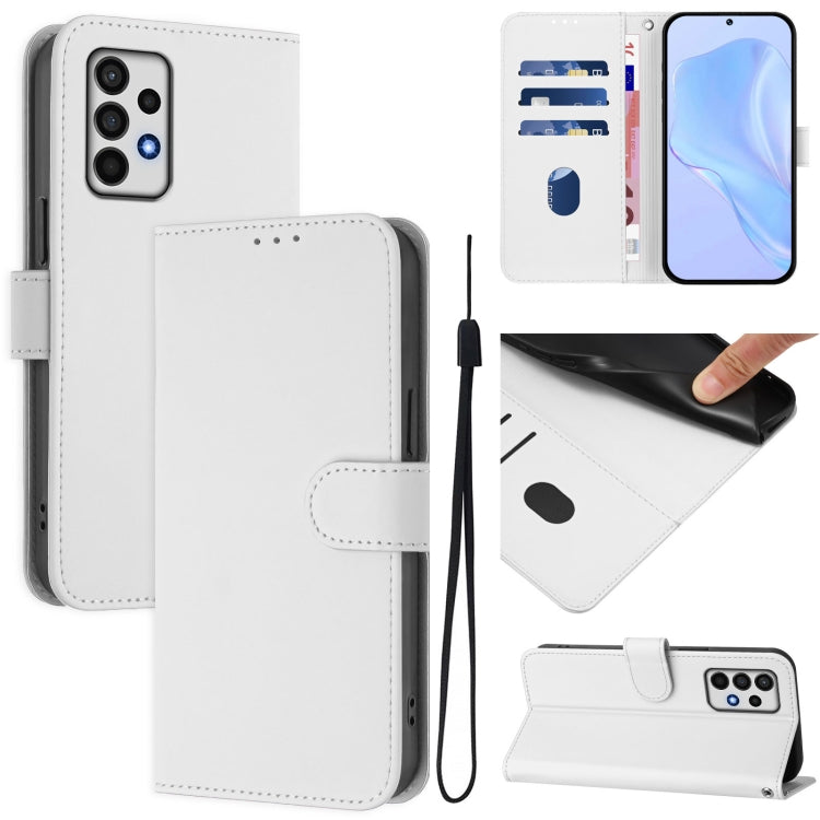 Custodia per telefono in pelle tinta unita effetto pelle con cordino, For Samsung Galaxy A52 4G / 5G / A52s 5G