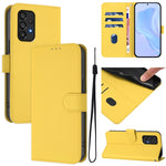 Custodia per telefono in pelle tinta unita effetto pelle con cordino, For Samsung Galaxy A53 5G
