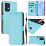 Custodia per telefono in pelle tinta unita effetto pelle con cordino, For Samsung Galaxy A53 5G