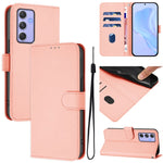 Custodia per telefono in pelle tinta unita effetto pelle con cordino, For Samsung Galaxy A54  5G