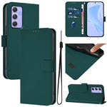 Custodia per telefono in pelle tinta unita effetto pelle con cordino, For Samsung Galaxy A54  5G