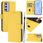 Custodia per telefono in pelle tinta unita effetto pelle con cordino, For Samsung Galaxy A54  5G