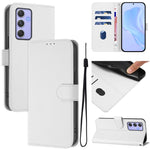 Custodia per telefono in pelle tinta unita effetto pelle con cordino, For Samsung Galaxy A54  5G