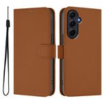 Custodia per telefono in pelle tinta unita effetto pelle con cordino, For Samsung Galaxy A55 5G