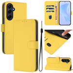 Custodia per telefono in pelle tinta unita effetto pelle con cordino, For Samsung Galaxy A55 5G