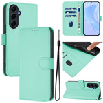 Custodia per telefono in pelle tinta unita effetto pelle con cordino, For Samsung Galaxy A55 5G