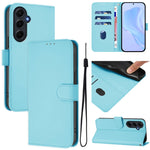 Custodia per telefono in pelle tinta unita effetto pelle con cordino, For Samsung Galaxy A55 5G