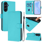 Custodia per telefono in pelle tinta unita effetto pelle con cordino, For Samsung Galaxy A55 5G