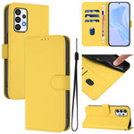Custodia per telefono in pelle tinta unita effetto pelle con cordino, For Samsung Galaxy A72 5G / 4G
