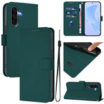 Custodia per telefono in pelle tinta unita effetto pelle con cordino, For Samsung Galaxy A36 5G