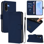 Custodia per telefono in pelle tinta unita effetto pelle con cordino, For Samsung Galaxy A36 5G
