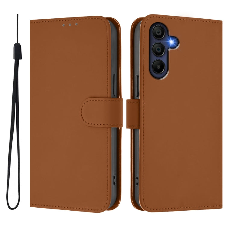 Custodia per telefono in pelle tinta unita effetto pelle con cordino, For Samsung Galaxy A26 5G