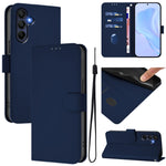 Custodia per telefono in pelle tinta unita effetto pelle con cordino, For Samsung Galaxy A26 5G