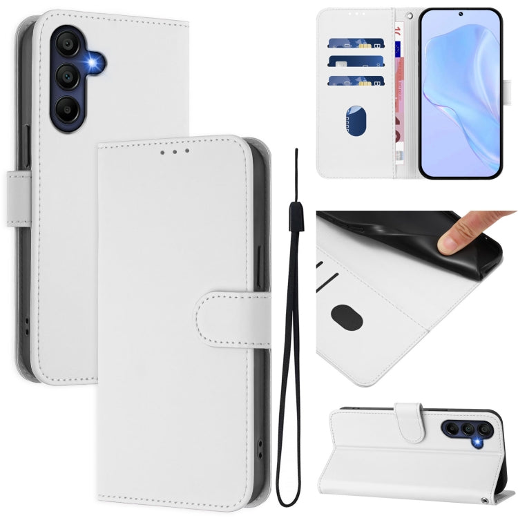 Custodia per telefono in pelle tinta unita effetto pelle con cordino, For Samsung Galaxy A26 5G