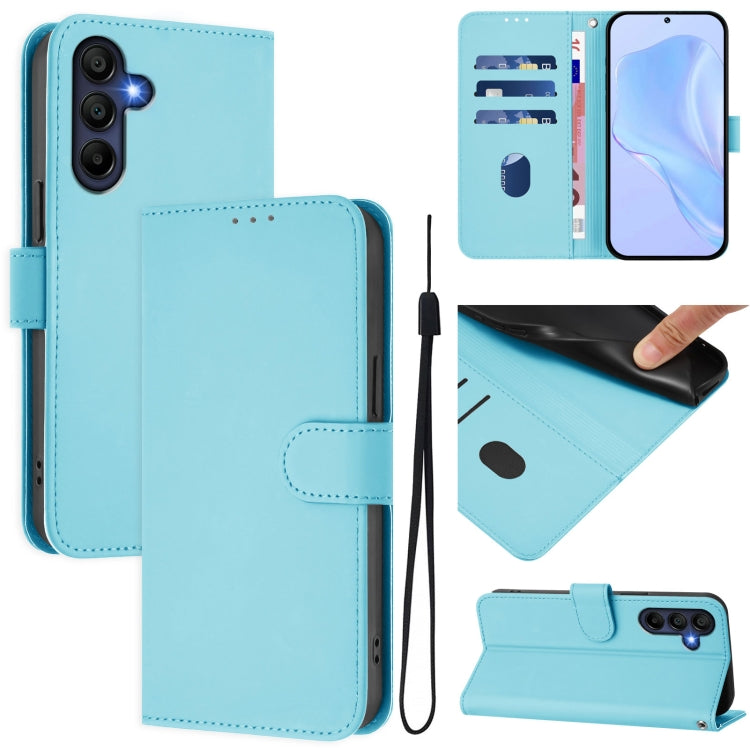 Custodia per telefono in pelle tinta unita effetto pelle con cordino, For Samsung Galaxy A26 5G